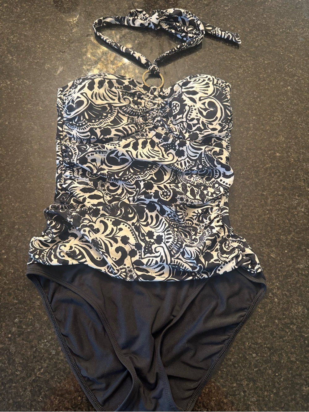 Lauren Ralph Lauren Black & White Patterned womens One-Piece Swimsuit